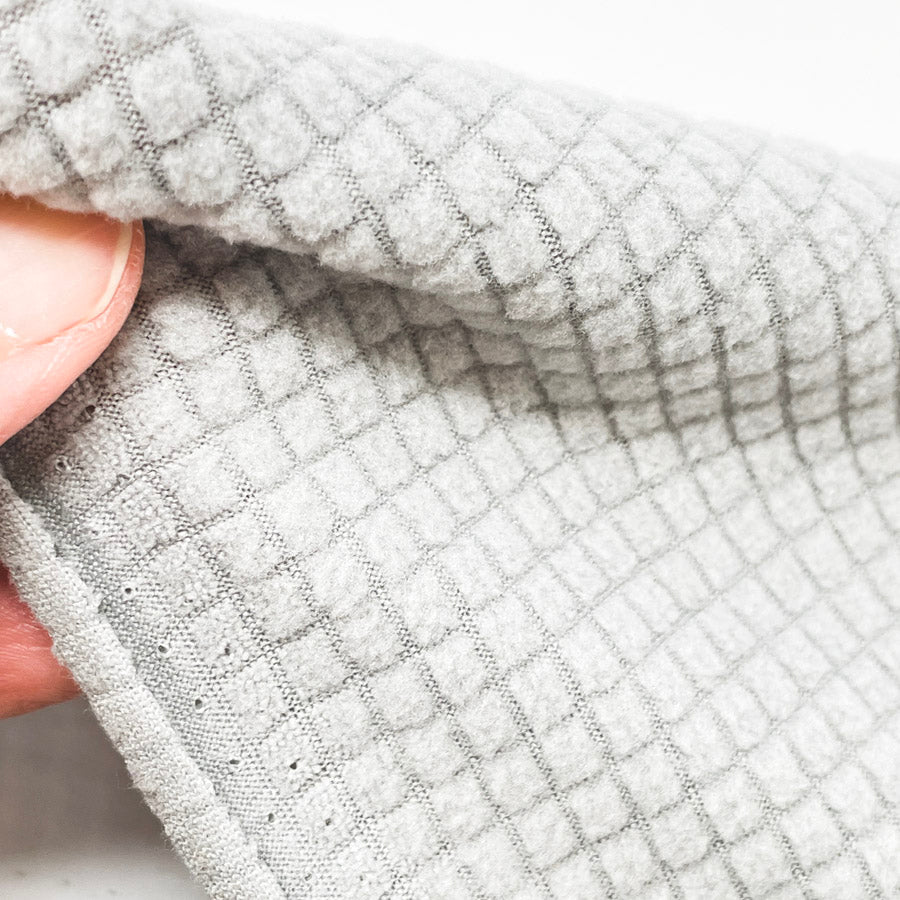 Appx 1 yd - Grey Textured Corduroy Fabric