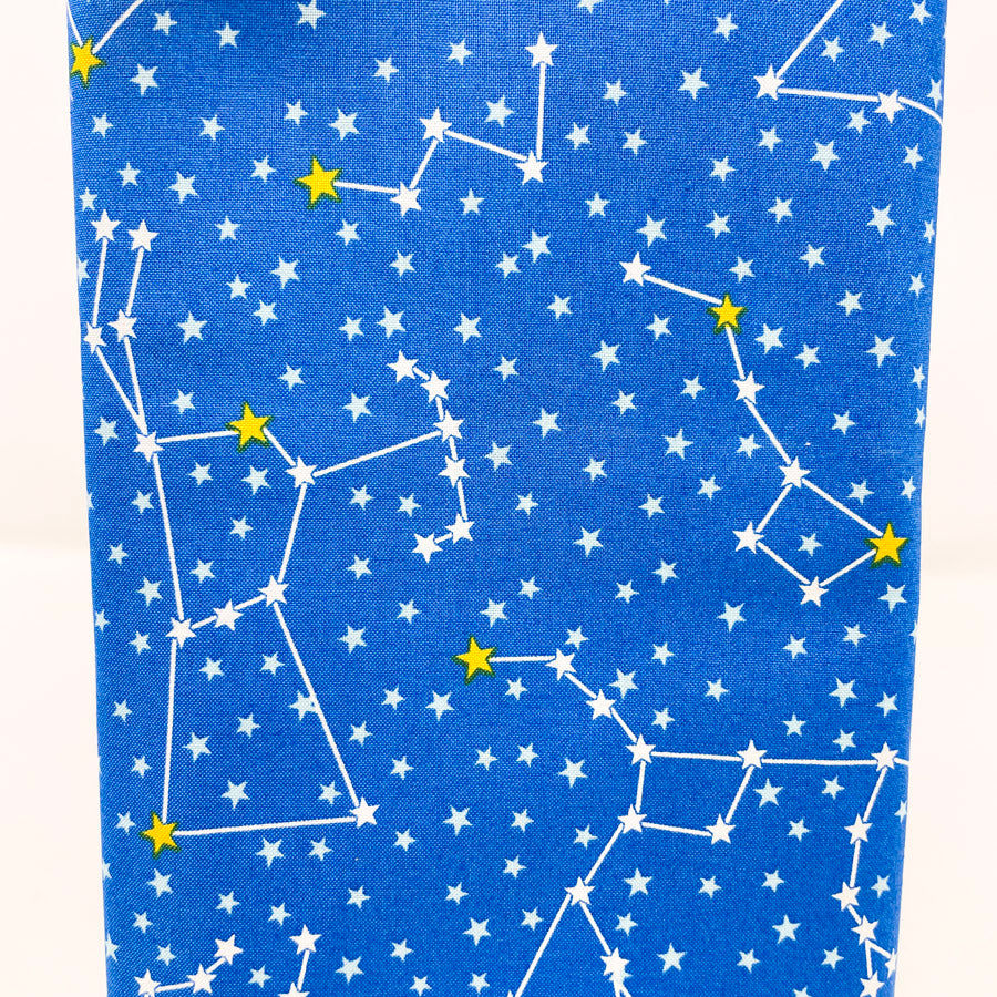 Appx 1 yd - Blue Constellations Cotton Fabric