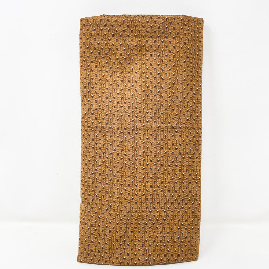 Appx 1 yd - Earthen Dots Brown Cotton Fabric