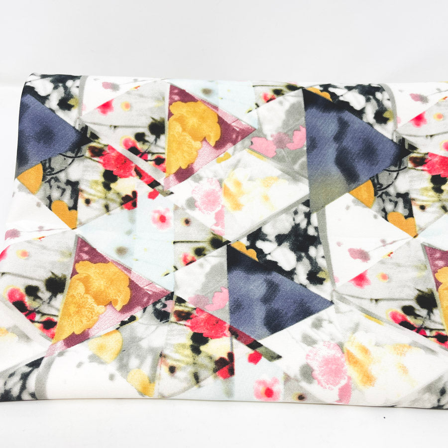 Appx 1 yd - Patchwork Petals Polyester Fabric
