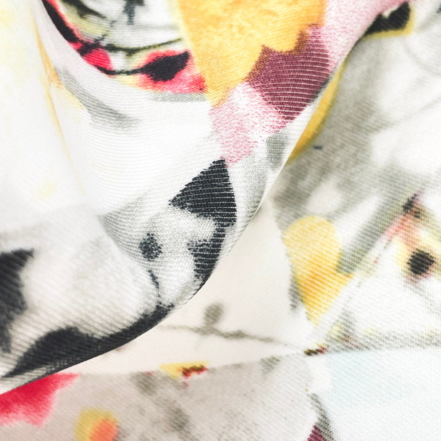 Appx 1 yd - Patchwork Petals Polyester Fabric