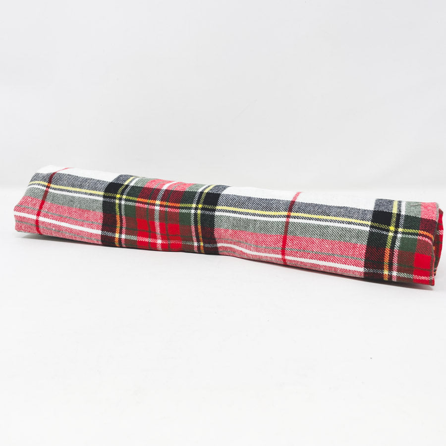 Appx 1 yd - Winter White Plaid Flannel Fabric