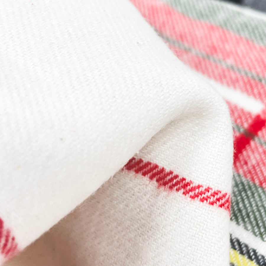 Appx 1 yd - Winter White Plaid Flannel Fabric