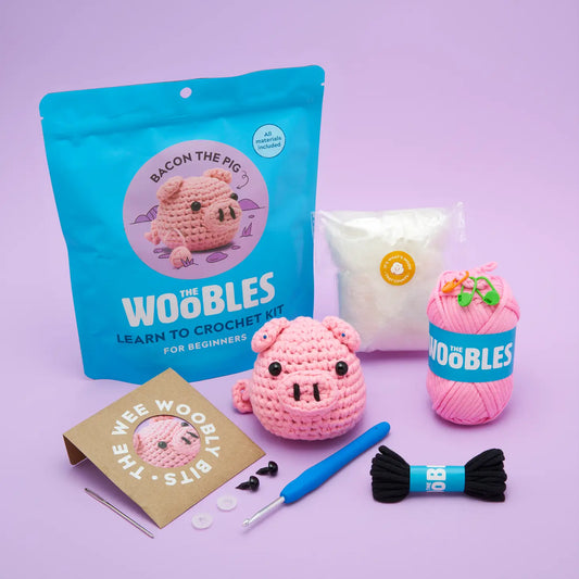 NEW // Woobles Bacon the Pig Beginner Crochet Kit