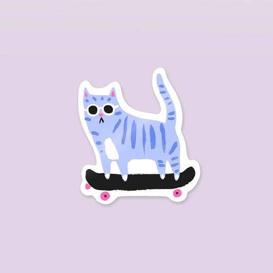 NEW // Skater Cat Die Cut Sticker – Idlewild Co.