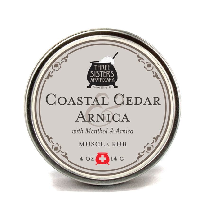 NEW // Three Sisters Apothecary Muscle Therapeutic Rub - Coastal Cedar & Arnica 4 oz.
