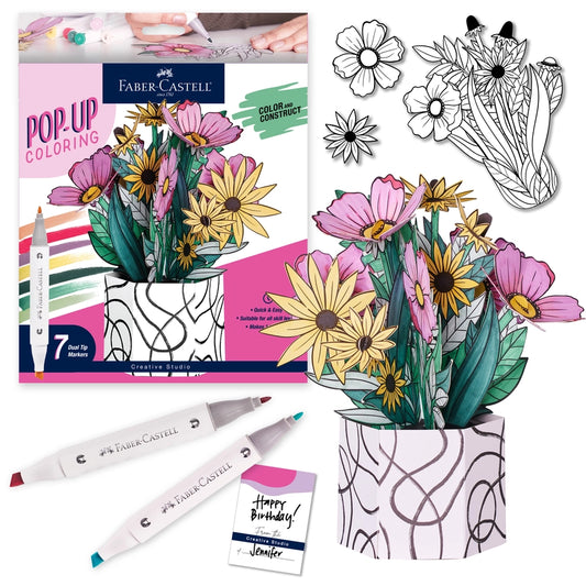 NEW // Faber-Castell Pop Up Coloring Wildflower Bouquet