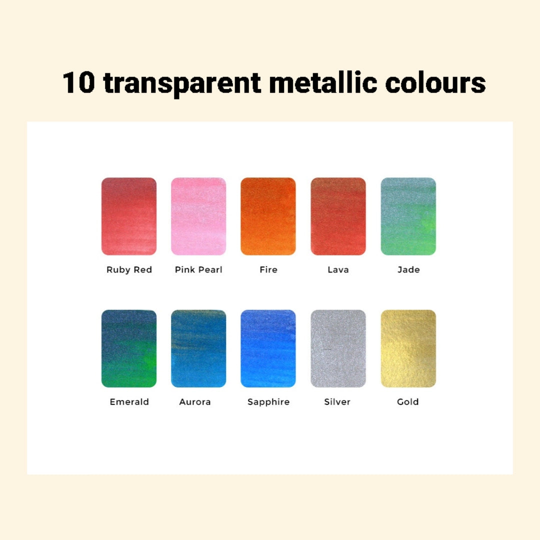 NEW // Viviva Metallic Colorsheets - 10 Handmade Watercolors