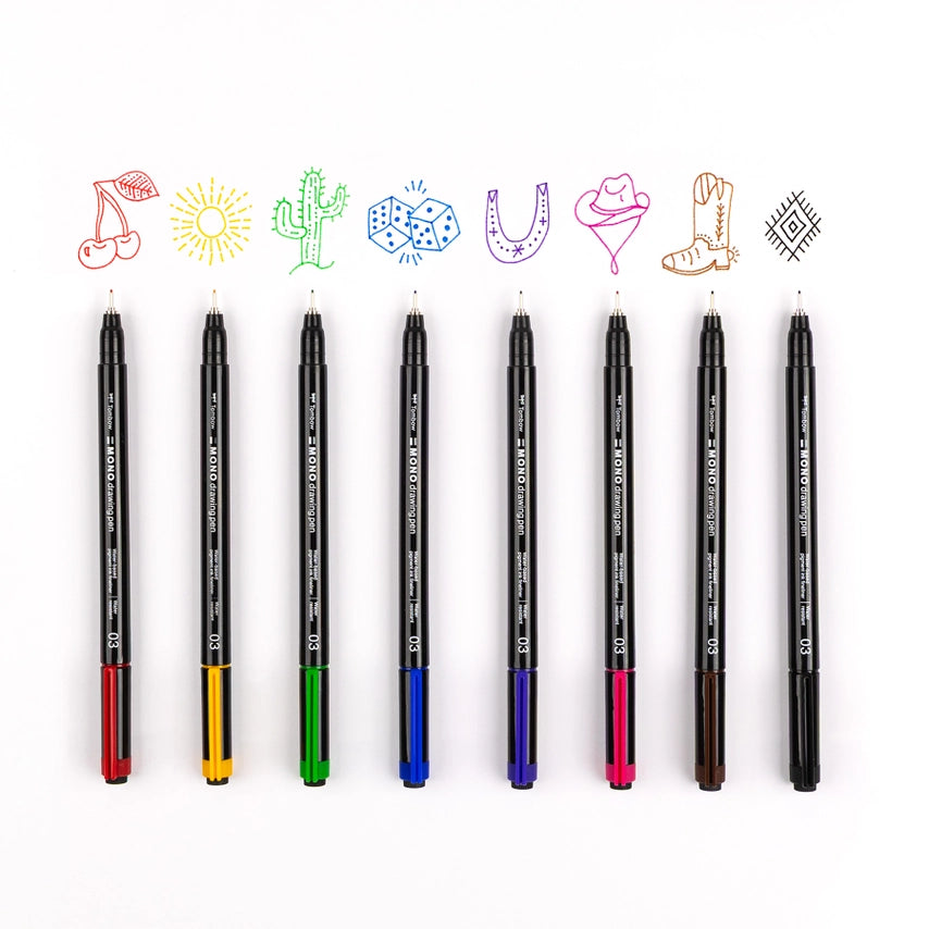 NEW// Tombow Mono Drawing Pen Colors, 8-Pack