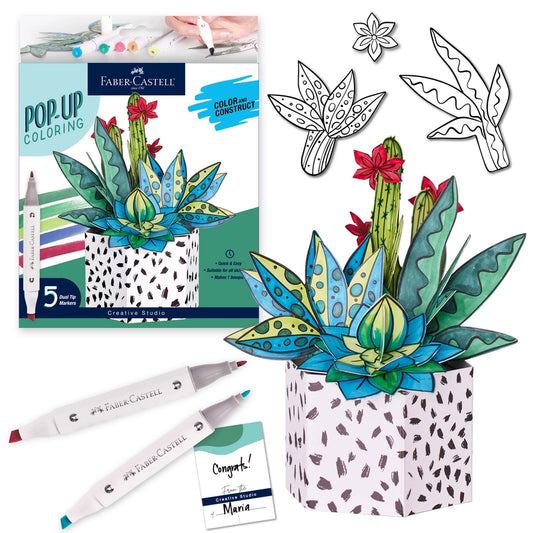 NEW // Faber-Castell Pop Up Coloring Succulents Bouquet
