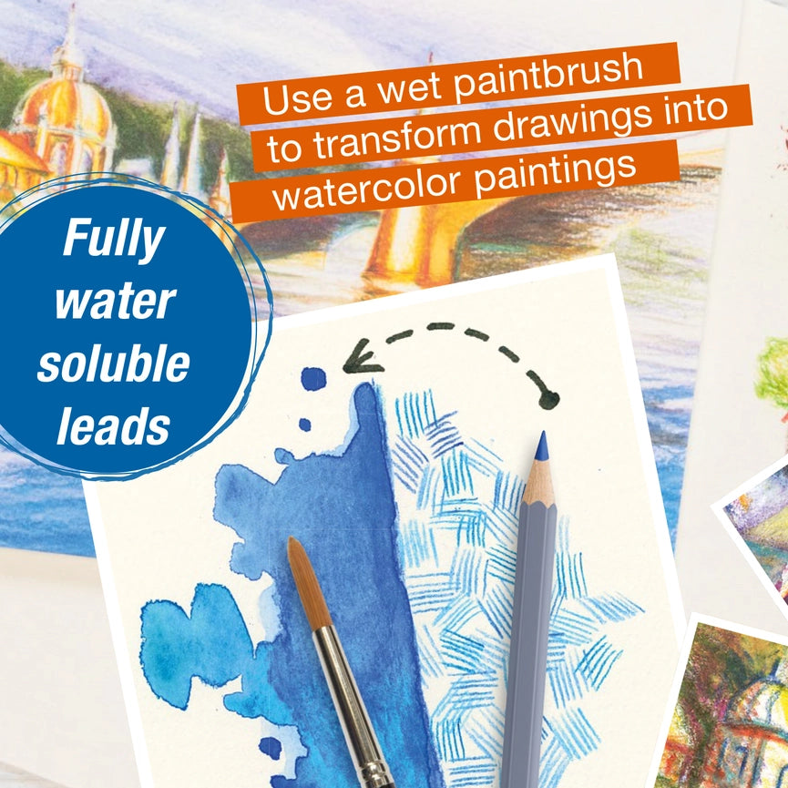 NEW // Faber-Castell Goldfaber Aqua Watercolor Pencils, Box of 24