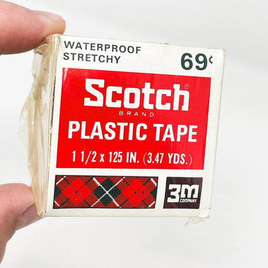 Vintage Scotch Brand Plastic Tape - Red