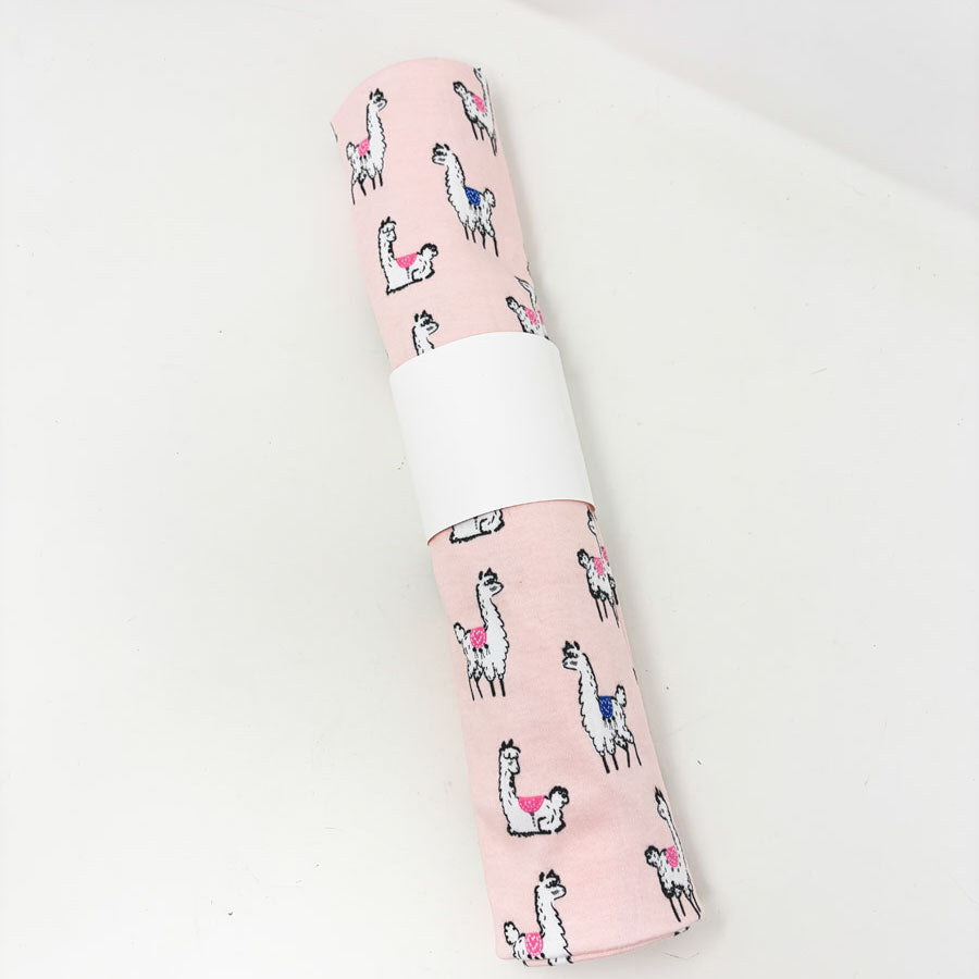 32" × 53" Pink Llama Jersey Knit