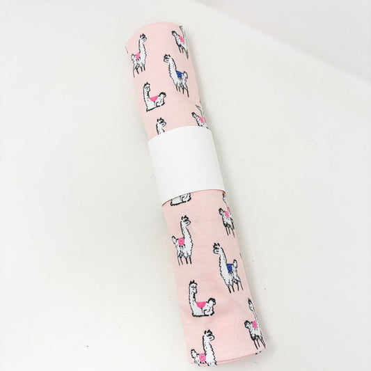 32" × 53" Pink Llama Jersey Knit