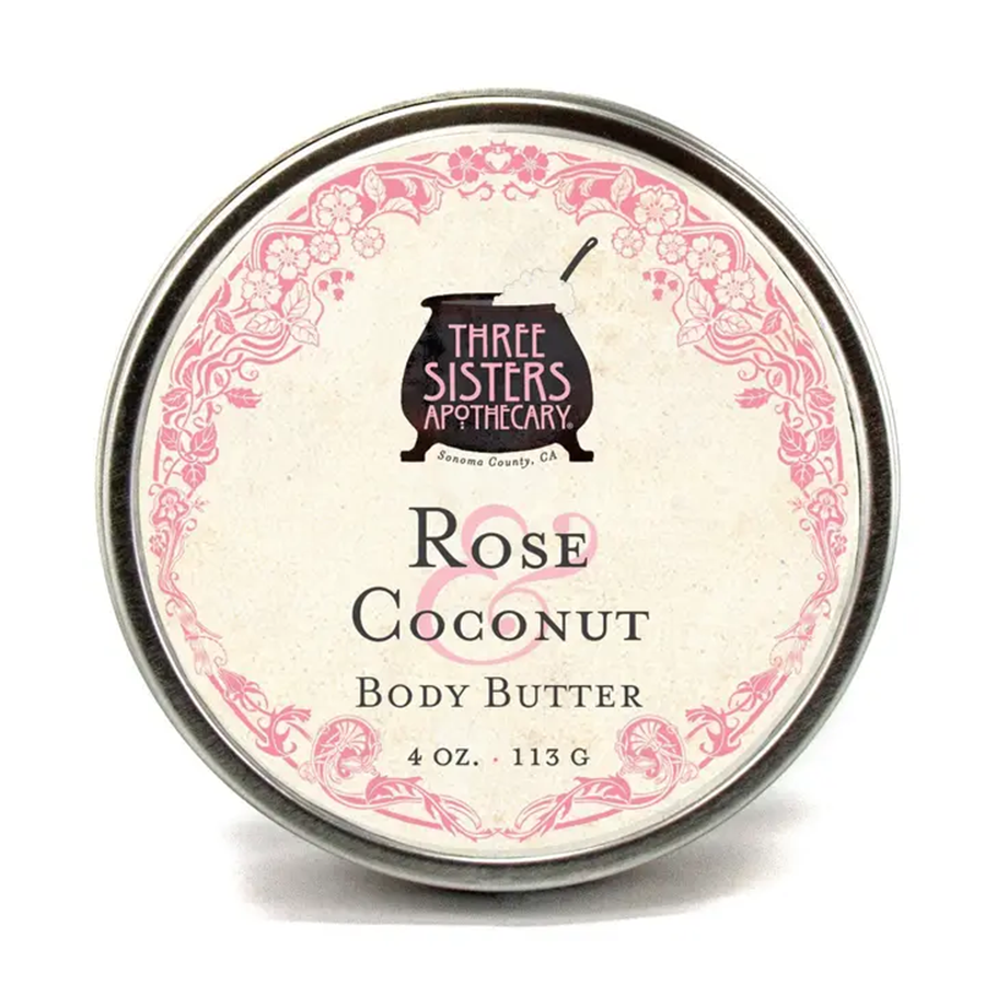 NEW // Three Sisters Apothecary Body Butter - Rose & Coconut 4 oz.