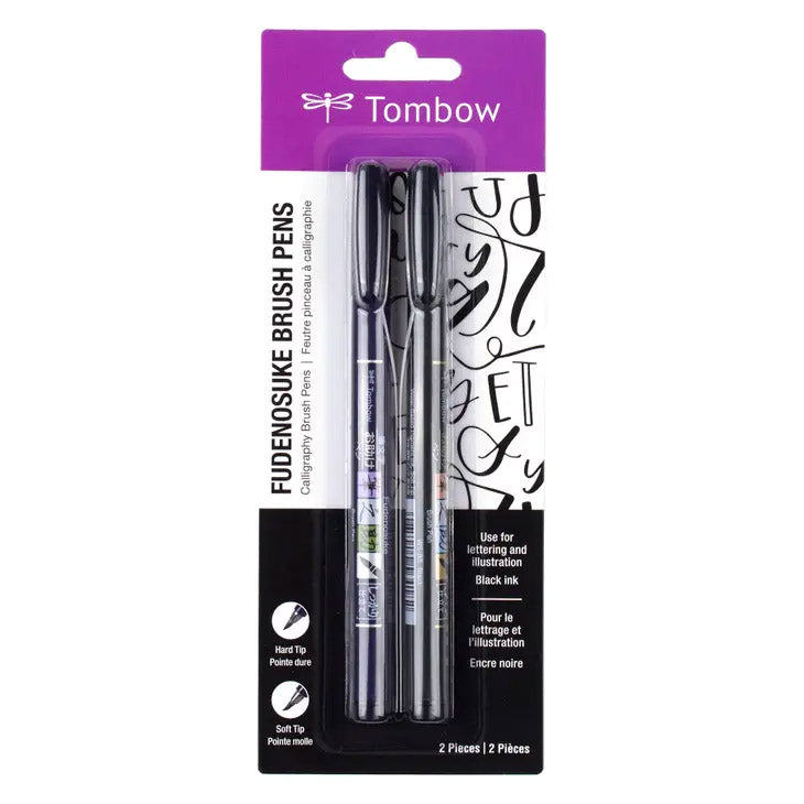 NEW // Tombow® Fudenosuke Calligraphy Brush Pens - 2-Pack