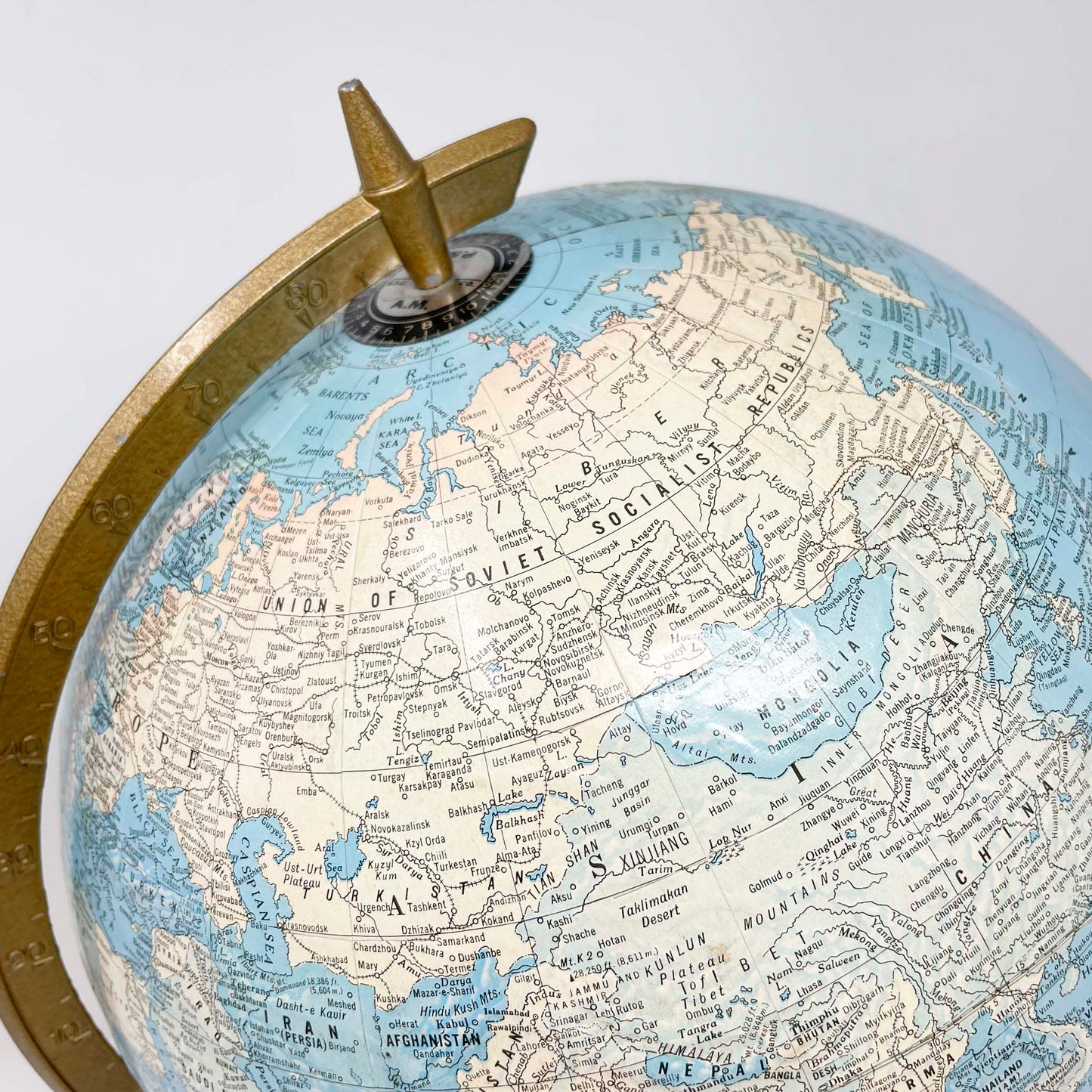 Vintage The World Book Globe with Wood Base