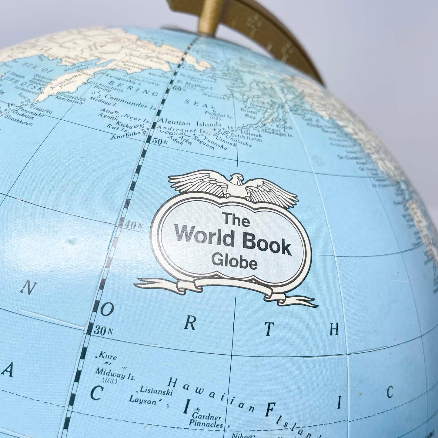 Vintage The World Book Globe with Wood Base