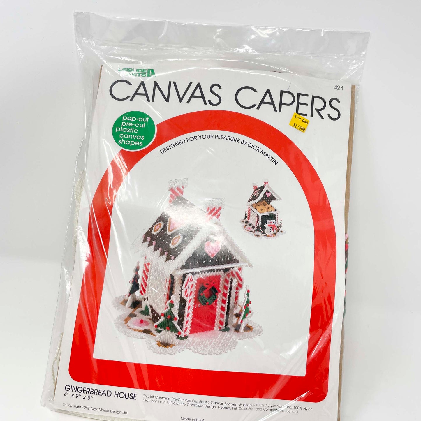 Vintage Leisure Arts Canvas Capers Gingerbread House Kit