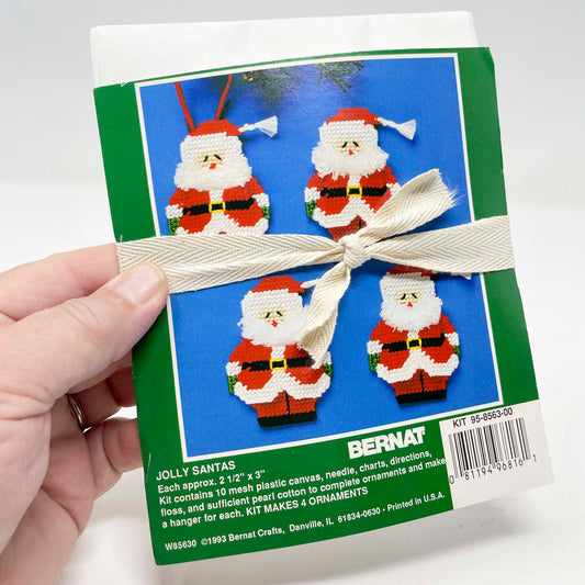 Bernat Jolly Santas Needlepoint Ornaments