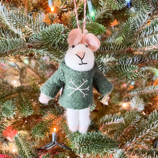 NEW // Mouse in a Green Sweater Ornament