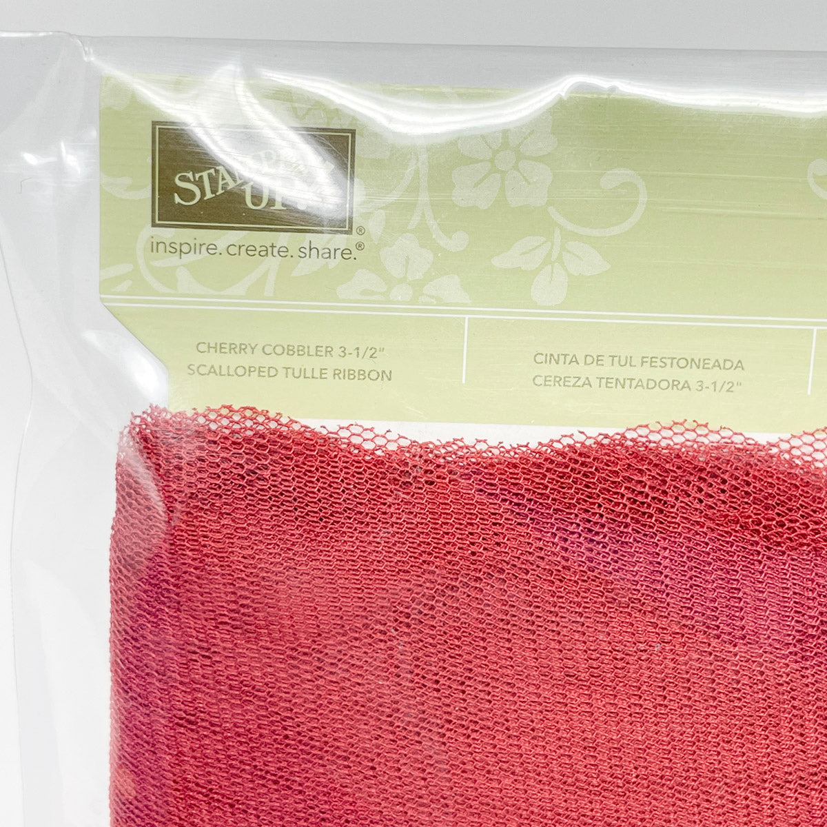 Stampin' Up Scalloped Tulle Ribbon - 3 1/2" - Cherry Cobbler