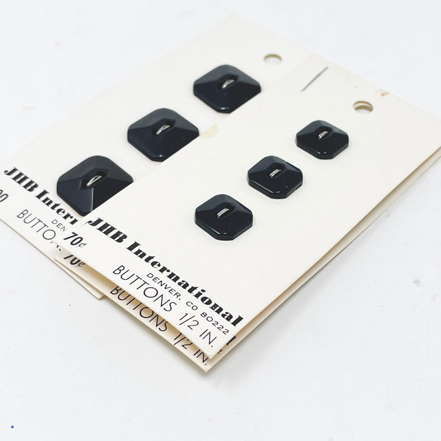 Carded Button Collection - Black Squares
