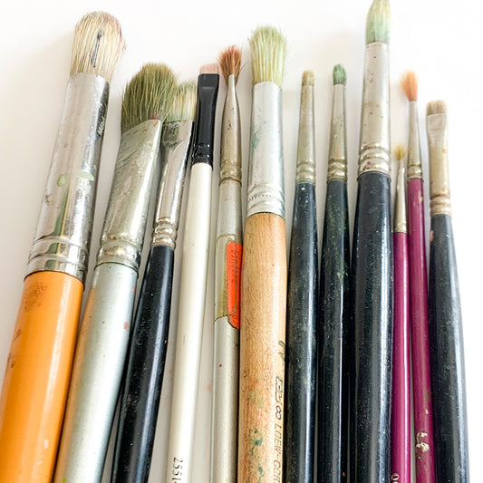 Higoodz 6PCS Wooden Stencil Brushes Ergonomic Stencil Brush Set Painting  Bristle Brushes For Watercolor Art Painting DIY Crafts,Artist Paint
