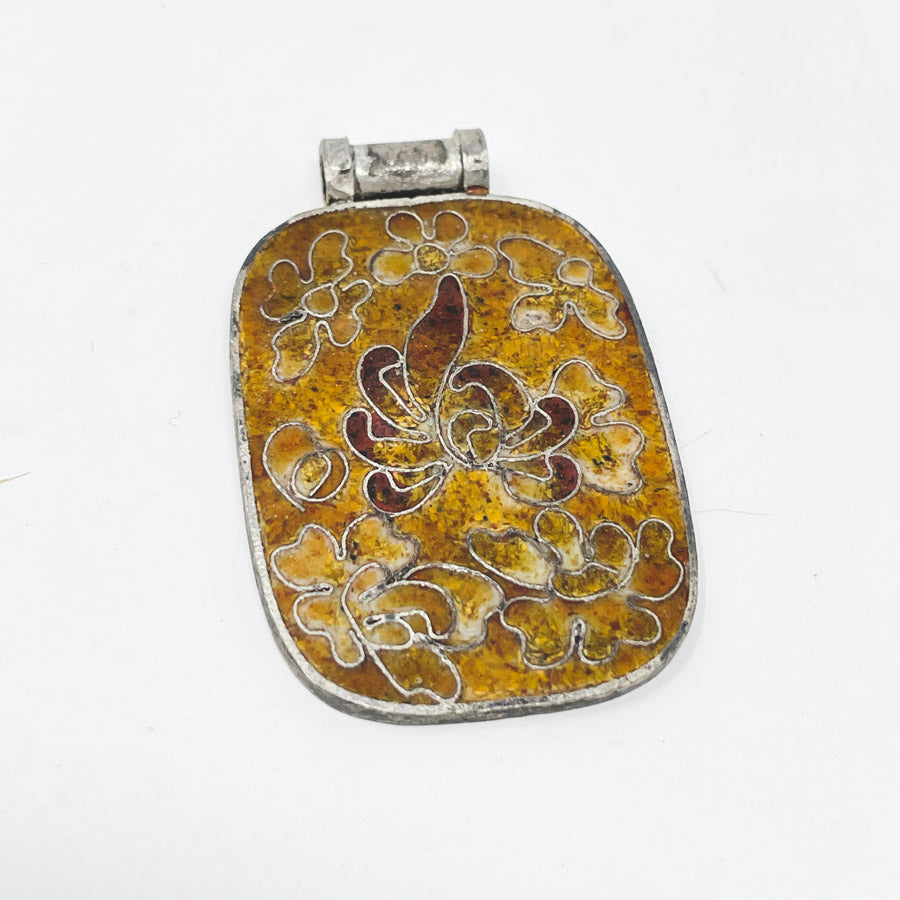 Jewelry Pendant - Brown Floral