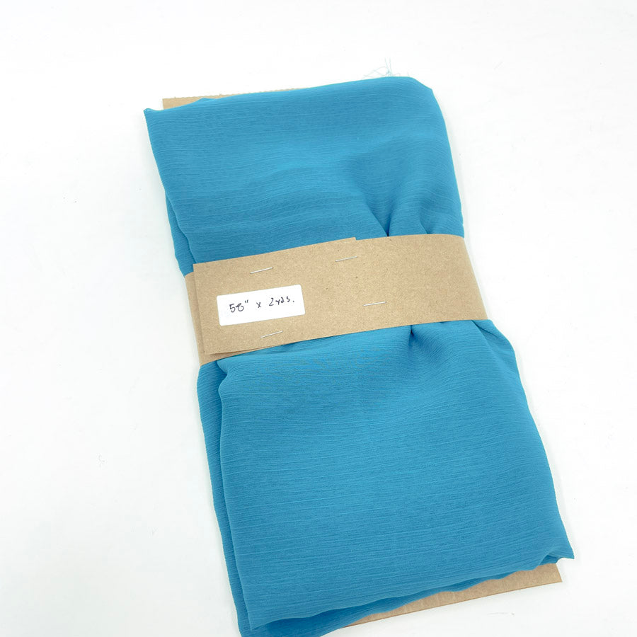 Lightweight Textured Chiffon Aqua Fabric