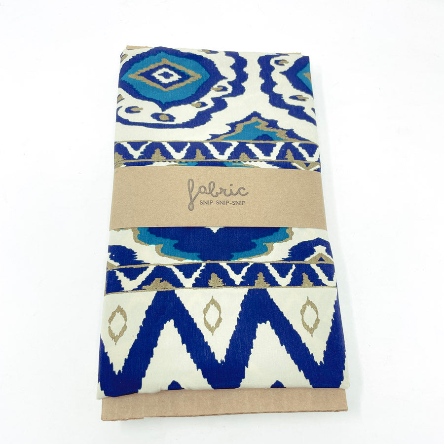 Blue Gold Ikat Heavyweight Fabric