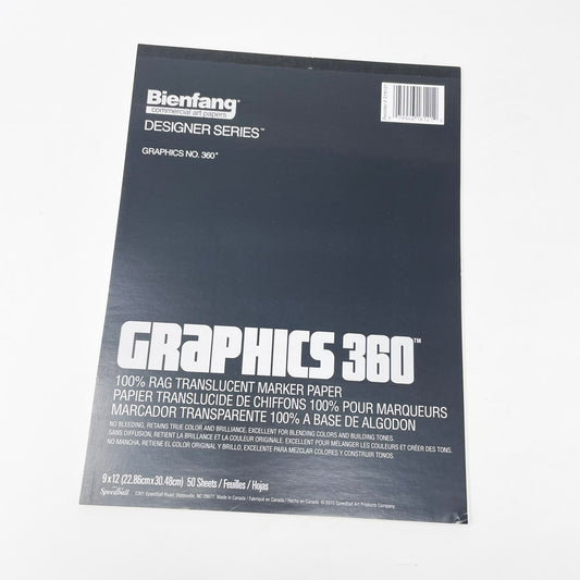 Bienfang Graphics 360 Marker Paper Pad - 9" x 12"