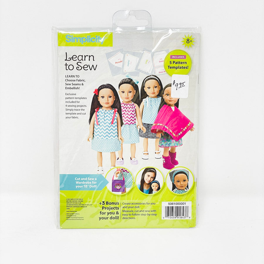 Simplicity Learn to Sew 18" Doll Clothes Pattern Book