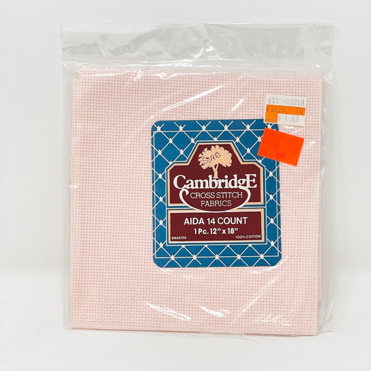 Aida Cross Stitch Fabric - Pink - 100% cotton