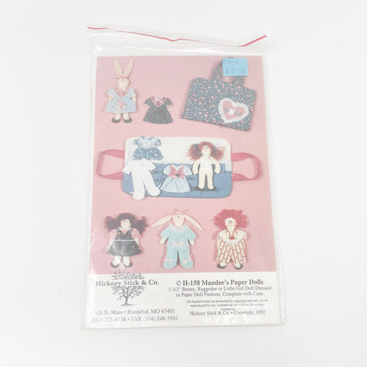 Mandee's Paper Dolls by Hickory Stick & Co: Raggedee, Bunny or Little Girl