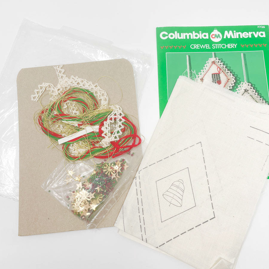 Columbia Minerva Christmas Crewel Stitchery Ornament Kit