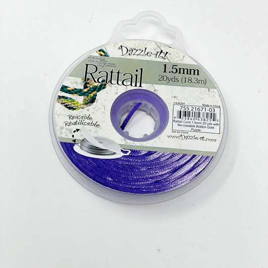 Purple Nylon Rattail Cord